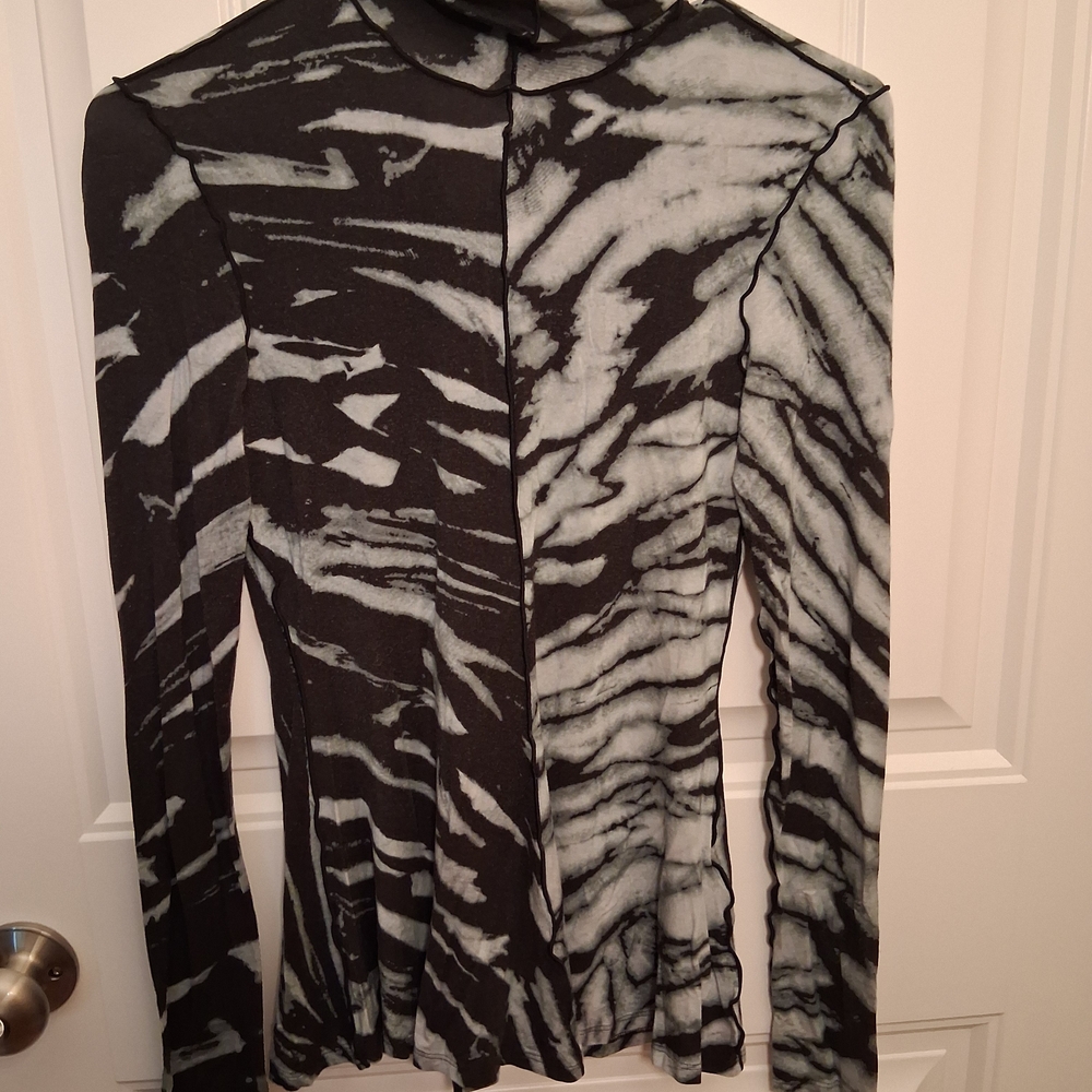 Proenza Schouler Black and White Abstract Blouse